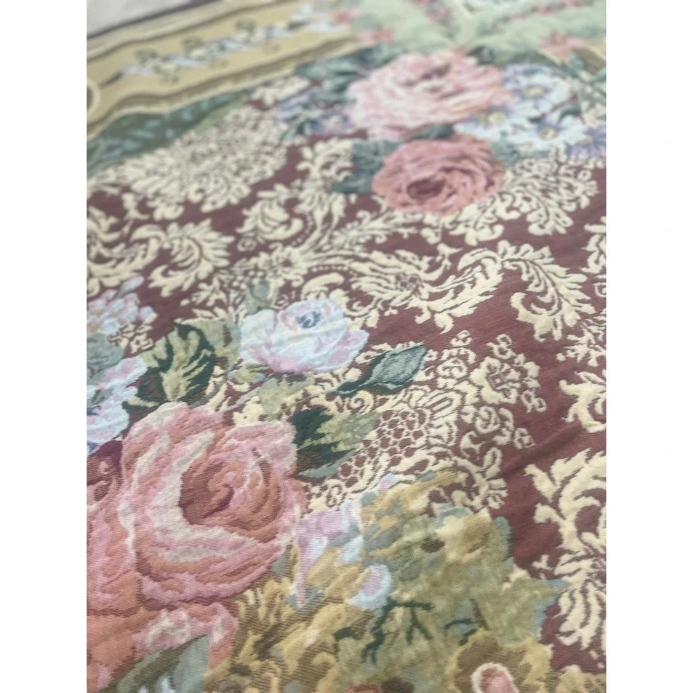 Soft Surroundings Mas La Barque Floral Tapestry Queen Bedspread Belgium Cotton